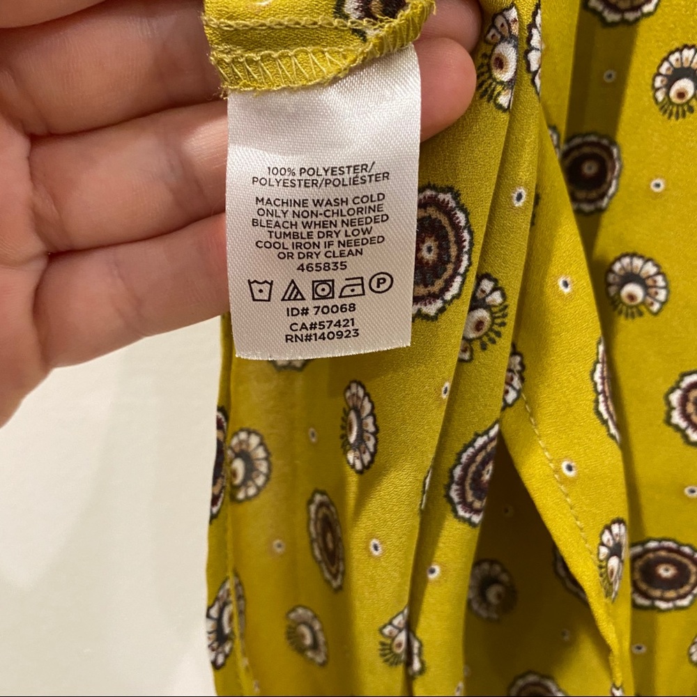 Loft Outlet Mustard Patterned Blouse - image 6